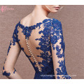 Royal Blue A-line New Model Cheap V Neck Open Back Sexy Mermaid Wedding Dress 2017